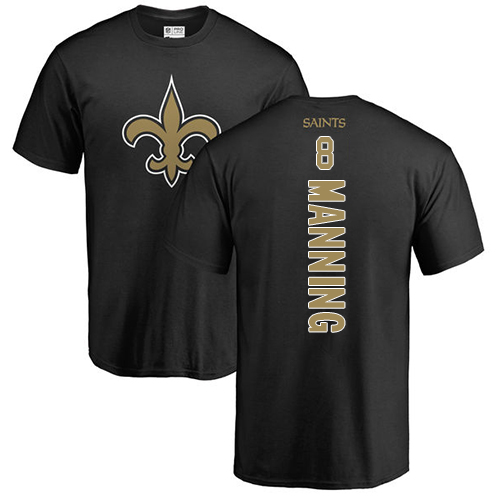 NFL Nike New Orleans Saints #8 Archie Manning Black Backer T-Shirt