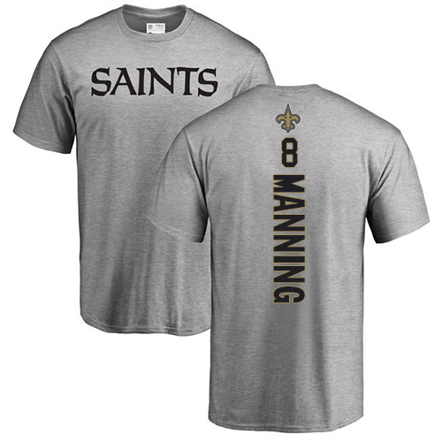 NFL Nike New Orleans Saints #8 Archie Manning Ash Backer T-Shirt