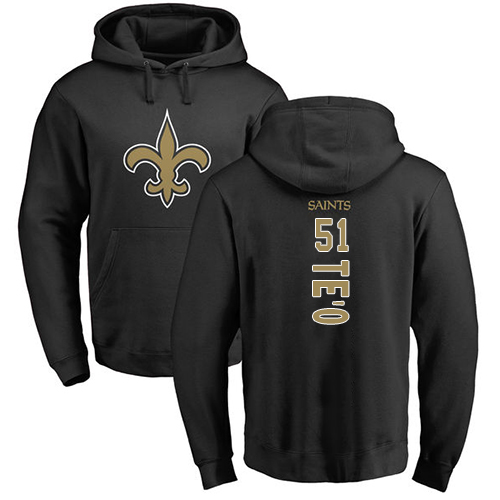 NFL Nike New Orleans Saints #51 Sam Mills Black Backer Pullover Hoodie