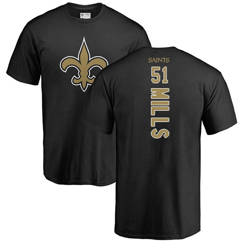 NFL Nike New Orleans Saints #51 Sam Mills Black Backer T-Shirt