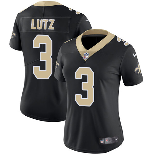 Women's Nike New Orleans Saints #3 Will Lutz Black Team Color Vapor Untouchable Limited Player NFL Jersey