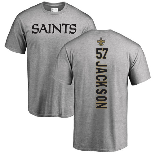 NFL Nike New Orleans Saints #57 Rickey Jackson Ash Backer T-Shirt