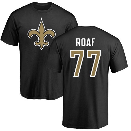 NFL Nike New Orleans Saints #77 Willie Roaf Black Name & Number Logo T-Shirt