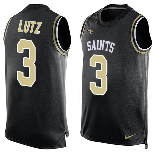 Men's Nike New Orleans Saints #3 Will Lutz Limited Black Player Name & Number Tank Top NFL Jersey