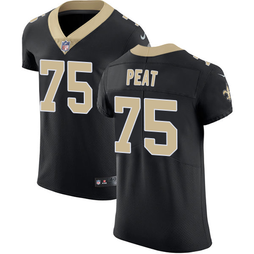 Men's Nike New Orleans Saints #75 Andrus Peat Black Team Color Vapor Untouchable Elite Player NFL Jersey
