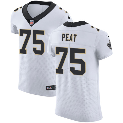 Men's Nike New Orleans Saints #75 Andrus Peat White Vapor Untouchable Elite Player NFL Jersey