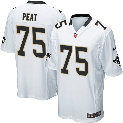 Men's Nike New Orleans Saints #75 Andrus Peat Game White NFL Jersey
