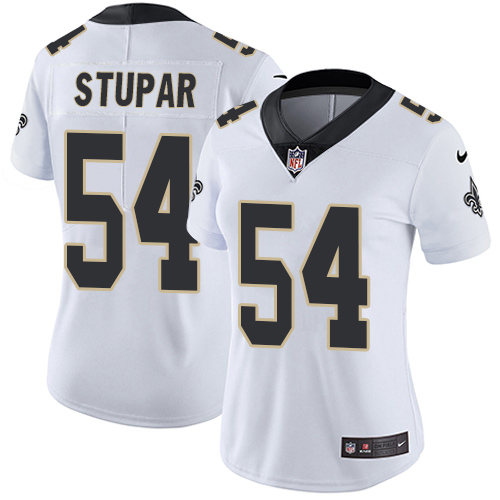 Women's Nike New Orleans Saints #54 Nate Stupar White Vapor Untouchable Elite Player NFL Jersey