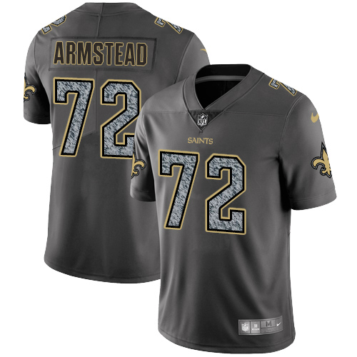 Men's Nike New Orleans Saints #72 Terron Armstead Gray Static Vapor Untouchable Limited NFL Jersey