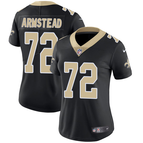 Women's Nike New Orleans Saints #72 Terron Armstead Black Team Color Vapor Untouchable Limited Player NFL Jersey