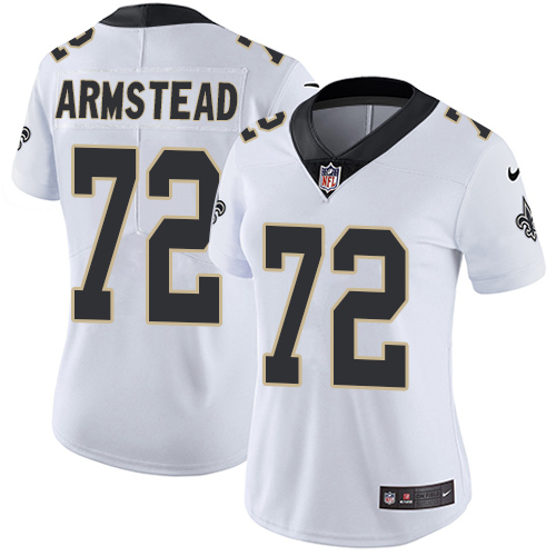 Women's Nike New Orleans Saints #72 Terron Armstead White Vapor Untouchable Elite Player NFL Jersey