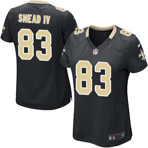 Women's Nike New Orleans Saints #83 Willie Snead Game Black Team Color NFL Jersey