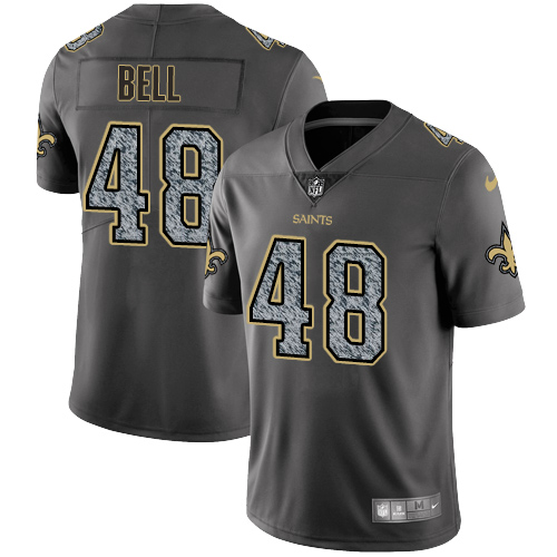 Men's Nike New Orleans Saints #48 Vonn Bell Gray Static Vapor Untouchable Limited NFL Jersey
