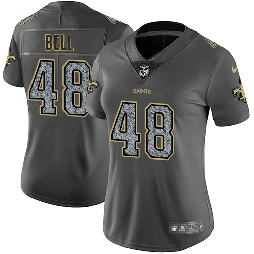 Women's Nike New Orleans Saints #48 Vonn Bell Gray Static Vapor Untouchable Limited NFL Jersey