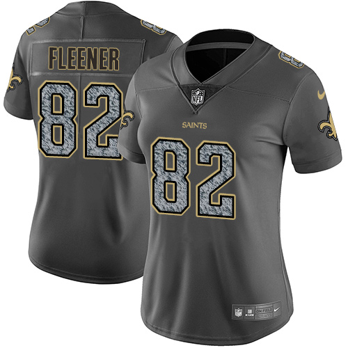 Women's Nike New Orleans Saints #82 Coby Fleener Gray Static Vapor Untouchable Limited NFL Jersey