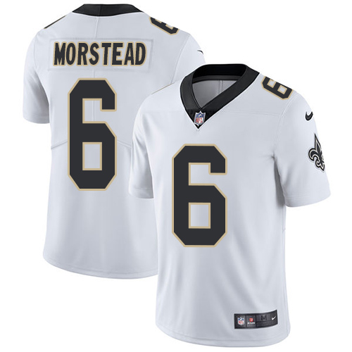 Men's Nike New Orleans Saints #6 Thomas Morstead White Vapor Untouchable Limited Player NFL Jersey