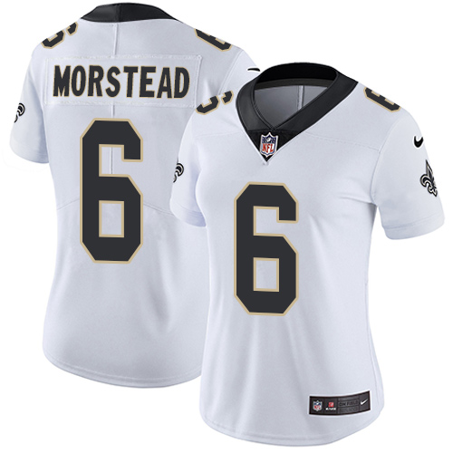 Women's Nike New Orleans Saints #6 Thomas Morstead White Vapor Untouchable Elite Player NFL Jersey