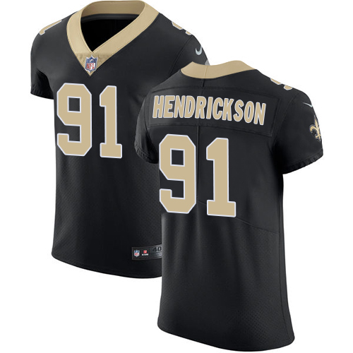 Men's Nike New Orleans Saints #91 Trey Hendrickson Black Team Color Vapor Untouchable Elite Player NFL Jersey