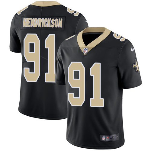 Men's Nike New Orleans Saints #91 Trey Hendrickson Black Team Color Vapor Untouchable Limited Player NFL Jersey