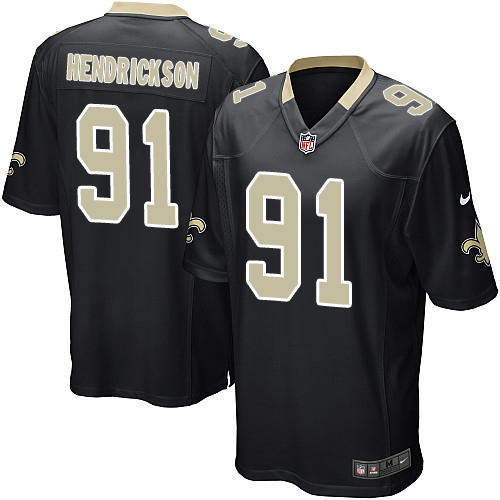 Men's Nike New Orleans Saints #91 Trey Hendrickson Game Black Team Color NFL Jersey