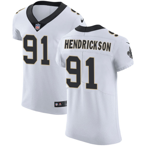 Men's Nike New Orleans Saints #91 Trey Hendrickson White Vapor Untouchable Elite Player NFL Jersey