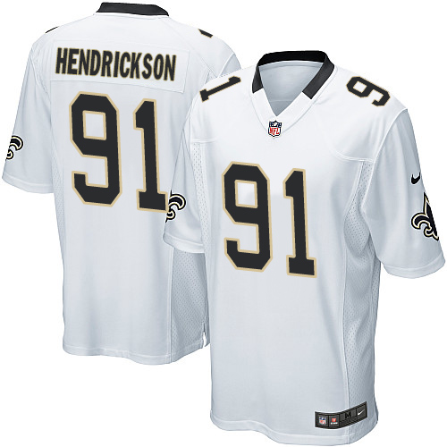 Men's Nike New Orleans Saints #91 Trey Hendrickson Game White NFL Jersey