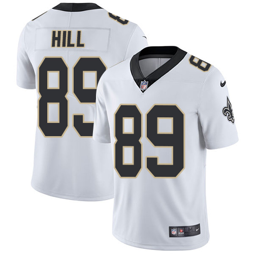 Men's Nike New Orleans Saints #89 Josh Hill White Vapor Untouchable Limited Player NFL Jersey