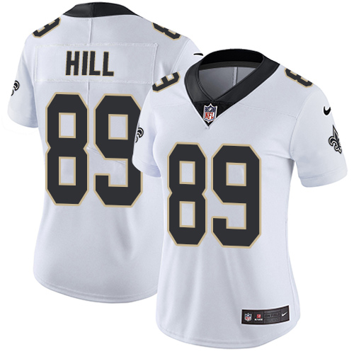 Women's Nike New Orleans Saints #89 Josh Hill White Vapor Untouchable Elite Player NFL Jersey