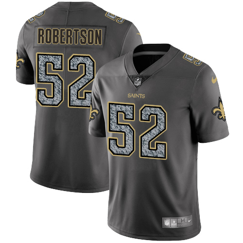 Men's Nike New Orleans Saints #52 Craig Robertson Gray Static Vapor Untouchable Limited NFL Jersey