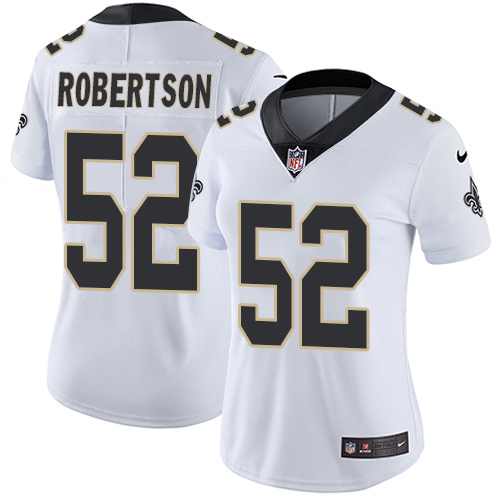 Women's Nike New Orleans Saints #52 Craig Robertson White Vapor Untouchable Elite Player NFL Jersey