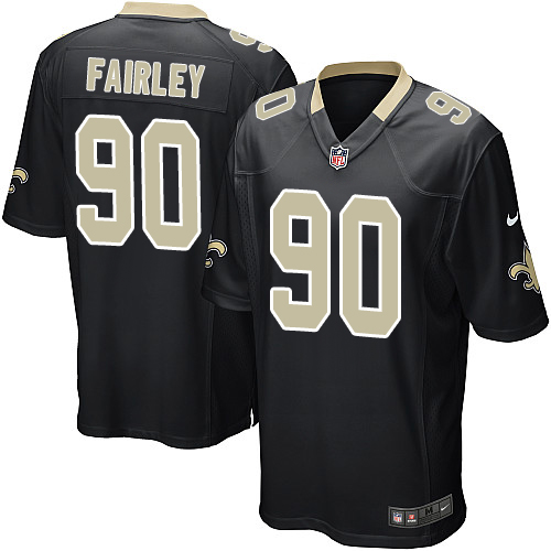 Men's Nike New Orleans Saints #90 Nick Fairley Game Black Team Color NFL Jersey