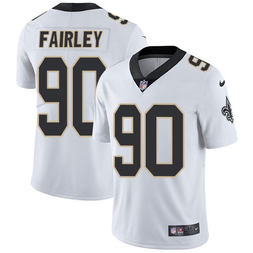 Men's Nike New Orleans Saints #90 Nick Fairley White Vapor Untouchable Limited Player NFL Jersey