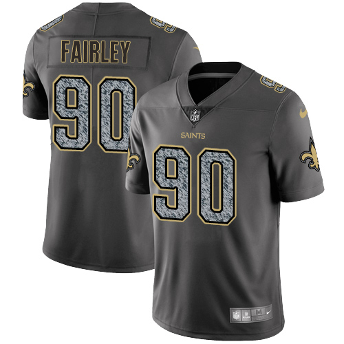 Youth Nike New Orleans Saints #90 Nick Fairley Gray Static Vapor Untouchable Limited NFL Jersey