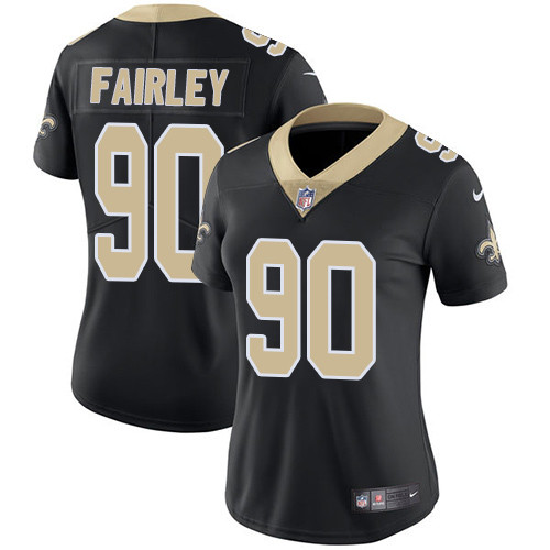 Women's Nike New Orleans Saints #90 Nick Fairley Black Team Color Vapor Untouchable Limited Player NFL Jersey