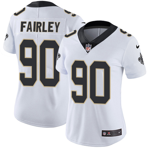 Women's Nike New Orleans Saints #90 Nick Fairley White Vapor Untouchable Elite Player NFL Jersey