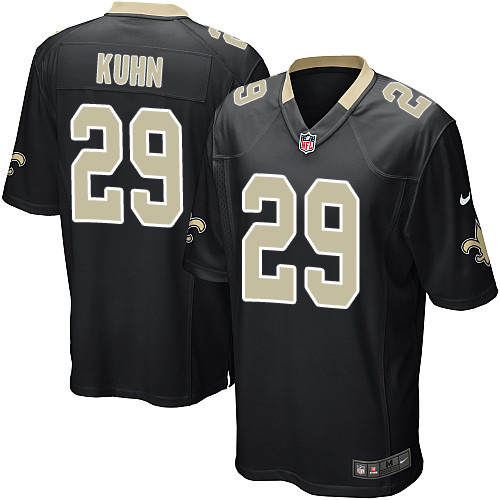 Men's Nike New Orleans Saints #29 John Kuhn Game Black Team Color NFL Jersey