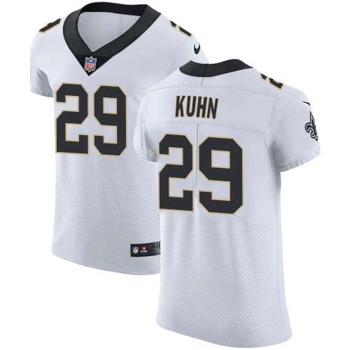 Men's Nike New Orleans Saints #29 John Kuhn White Vapor Untouchable Elite Player NFL Jersey