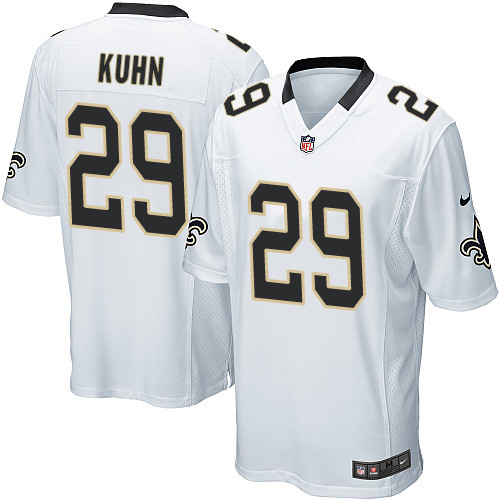 Men's Nike New Orleans Saints #29 John Kuhn Game White NFL Jersey