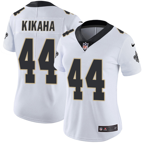 Women's Nike New Orleans Saints #44 Hau'oli Kikaha White Vapor Untouchable Elite Player NFL Jersey