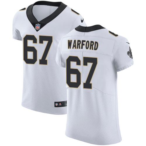 Men's Nike New Orleans Saints #67 Larry Warford White Vapor Untouchable Elite Player NFL Jersey