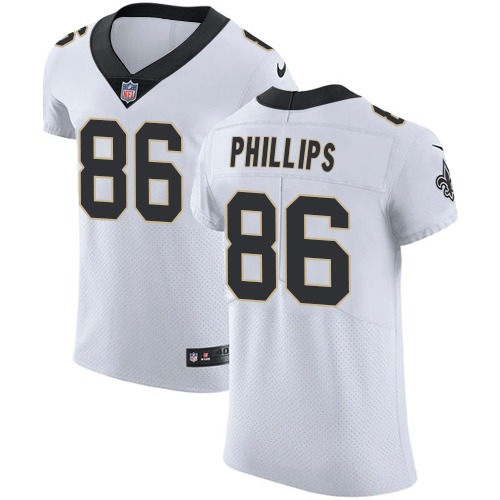 Men's Nike New Orleans Saints #86 John Phillips White Vapor Untouchable Elite Player NFL Jersey