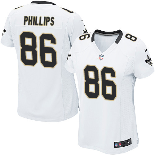Women's Nike New Orleans Saints #86 John Phillips Game White NFL Jersey