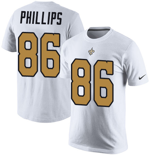 NFL Nike New Orleans Saints #86 John Phillips White Rush Pride Name & Number T-Shirt