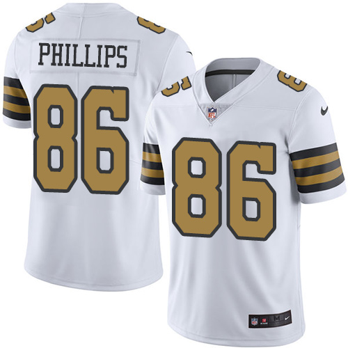 Men's Nike New Orleans Saints #86 John Phillips Limited White Rush Vapor Untouchable NFL Jersey