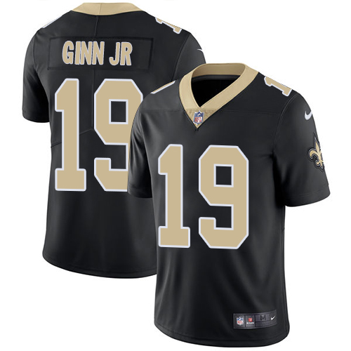 Men's Nike New Orleans Saints #19 Ted Ginn Jr Black Team Color Vapor Untouchable Limited Player NFL Jersey