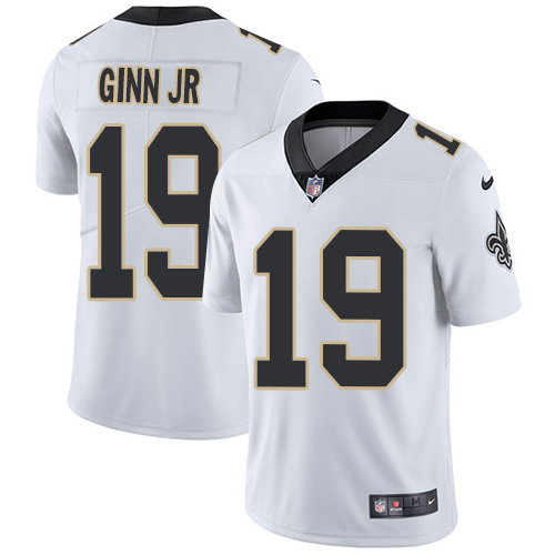 Men's Nike New Orleans Saints #19 Ted Ginn Jr White Vapor Untouchable Limited Player NFL Jersey