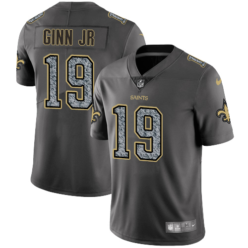 Men's Nike New Orleans Saints #19 Ted Ginn Jr Gray Static Vapor Untouchable Limited NFL Jersey
