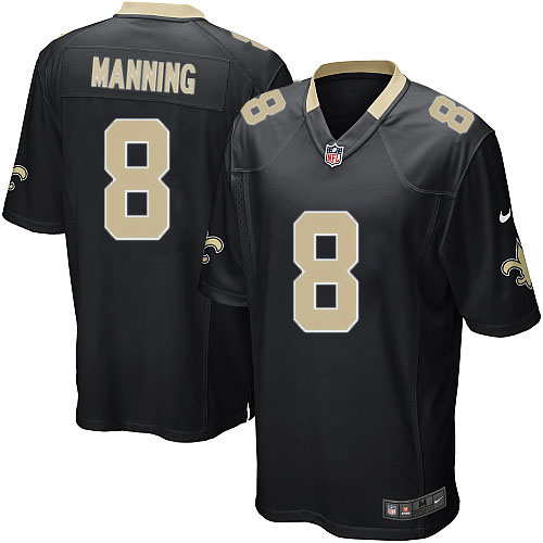 Men's Nike New Orleans Saints #8 Archie Manning Game Black Team Color NFL Jersey