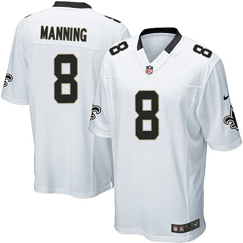 Men's Nike New Orleans Saints #8 Archie Manning Game White NFL Jersey