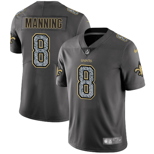 Men's Nike New Orleans Saints #8 Archie Manning Gray Static Vapor Untouchable Limited NFL Jersey